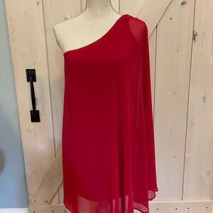 JB by Julie Brown Red Asymmetrical One-Shoulder Cocktail Dress